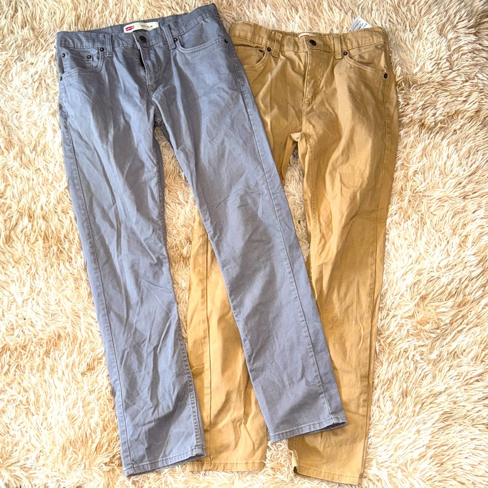 Levi’s Boys/Men Gray and Tan Pants Bundle of 2 - 16 REG 28x28 & 28x30